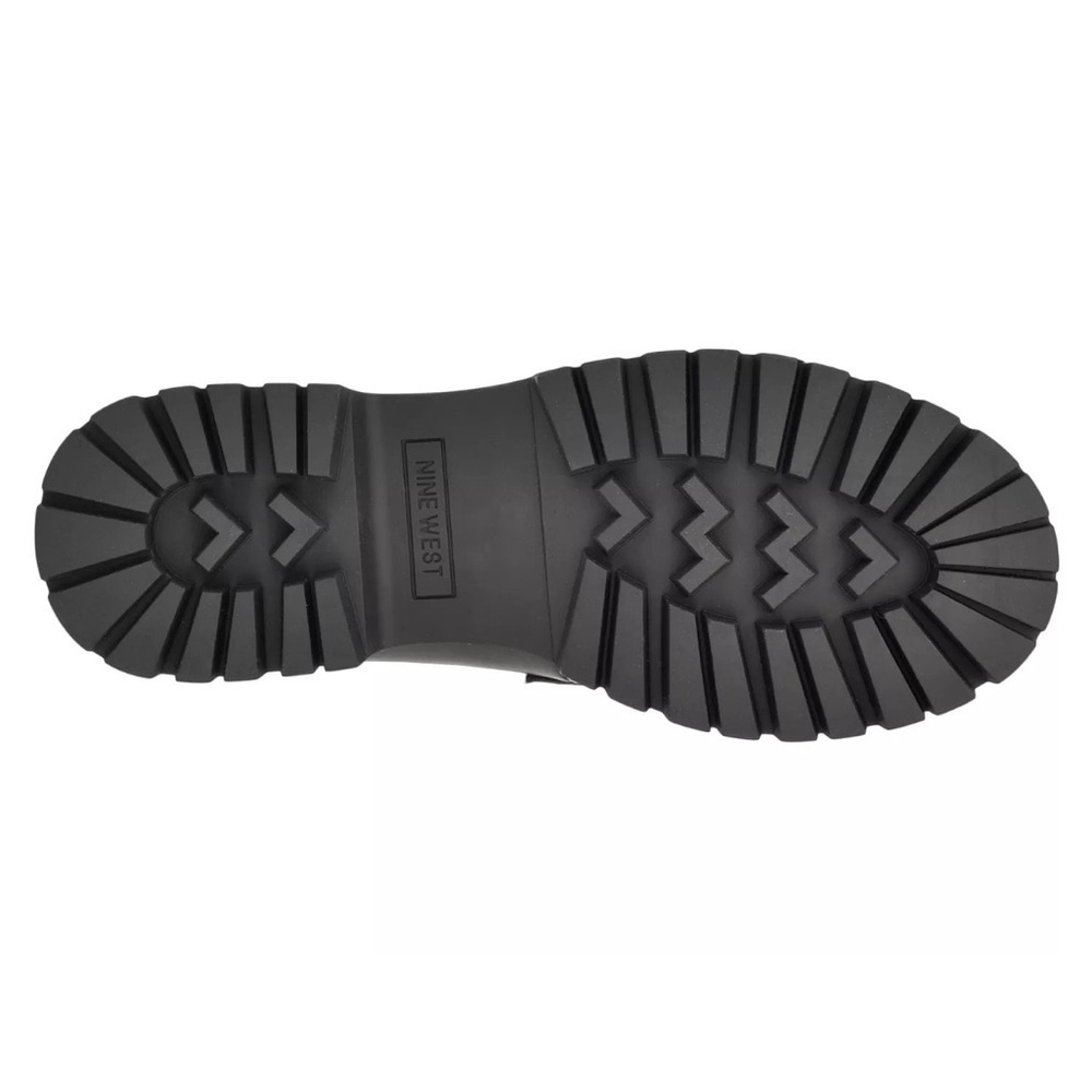 Nine West Gables Chain Detail Black Patent Lug Sole Loafers - Picture 3 of 3